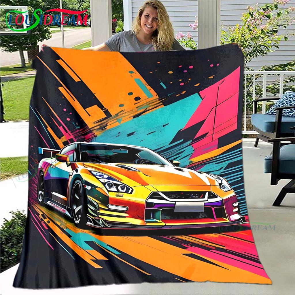 Cartoon N-Need for Speed Print Blanket,Flannel Throw Blanket for Bed Sofa Picnic Office Hiking Leisure Nap N-NFS Birthday Gift