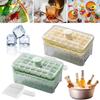 Ice Cube Tray with Lid and Bin Ice Tray  Ice Cube Mold 2 Trays for Freezer for Chilled Drinks Coffee Juice