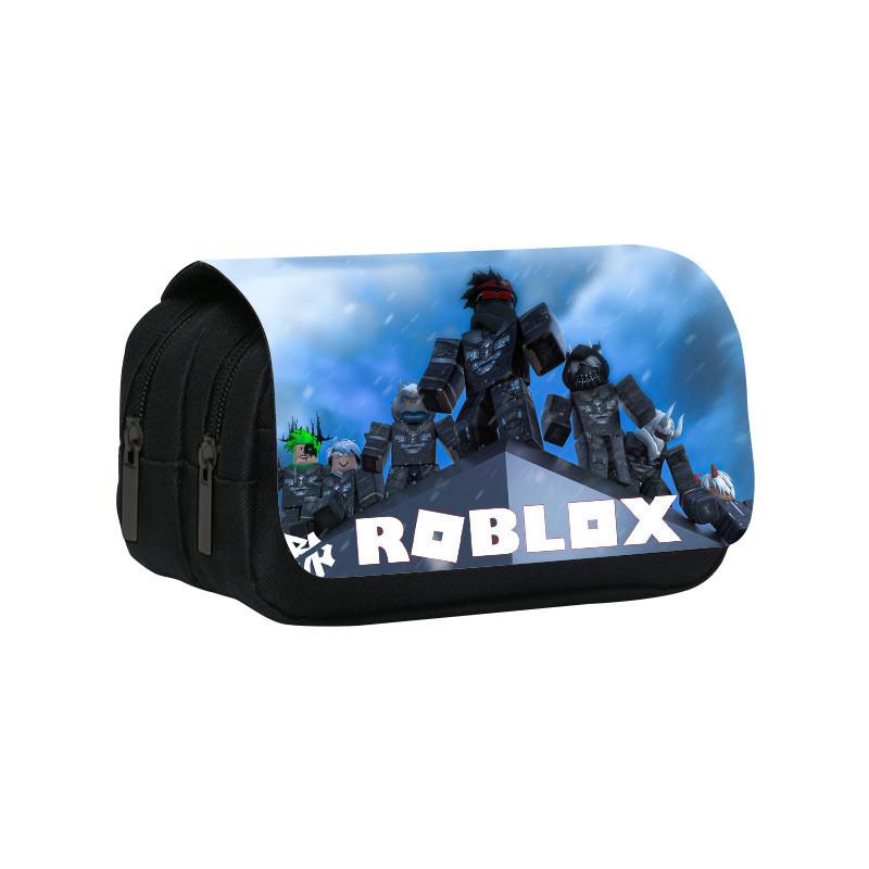Roblox Cartoon Pen Pouch With Double Layer Design And Nylon Material For Kids
