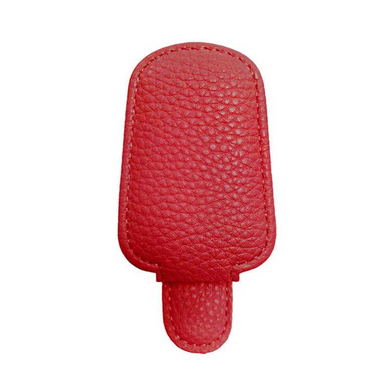 

Черный кожаный зажим для автомобильных солнцезащитных очков, солнцезащитный козырек, креативные многофункциональные магнитные присоски, удобные зажимы для хранения красный