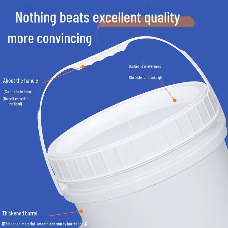 4L White Food-Grade Spiral Plastic Storage Bucket