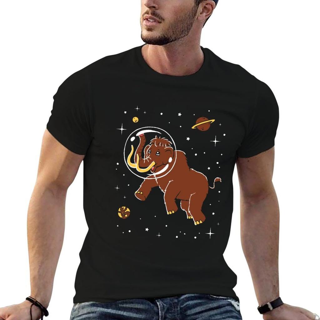 Mammoth In Space T-Shirt Simple Print Design T-Shirt