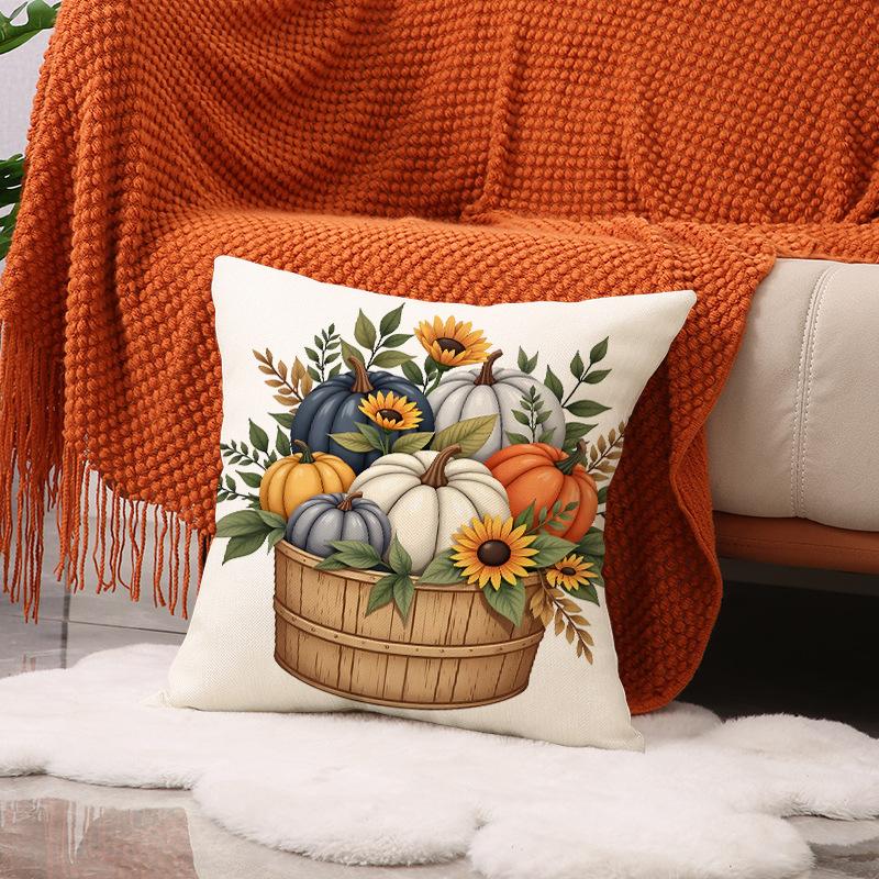 Autumn Pumpkin Print Pillow Cover New Living Room Seat Cushion Harvest Decorative Sofa Cushion