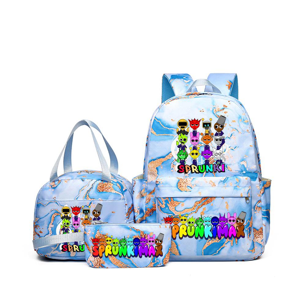 3D New Game Rhythm Box Sprunki School Bag Backpack Elementary and Secondary School Backpack Crossbody Bag Pencil Bag