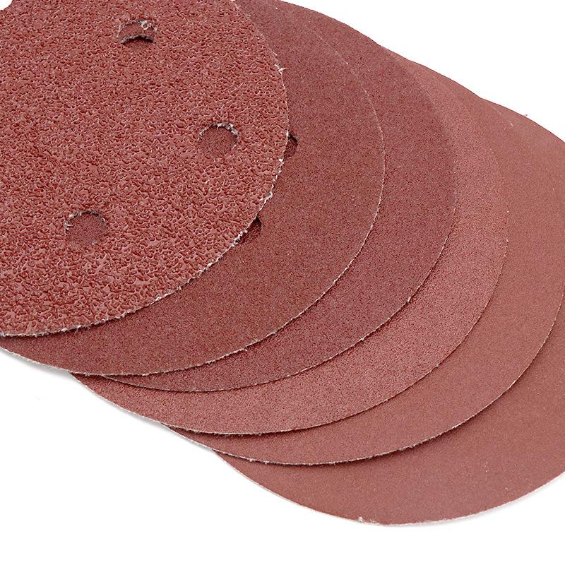 5" 6/8-Hole Red Sanding Discs with Hook & Loop, 125MM
