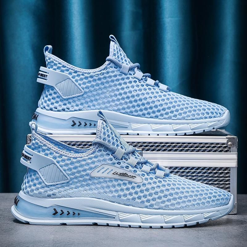 Men Sneakers Lightwhite Breathable Running Shoes for Men Mesh Summer Lace-Up Outdoor Walking Shoe Zapatillas De Deporte