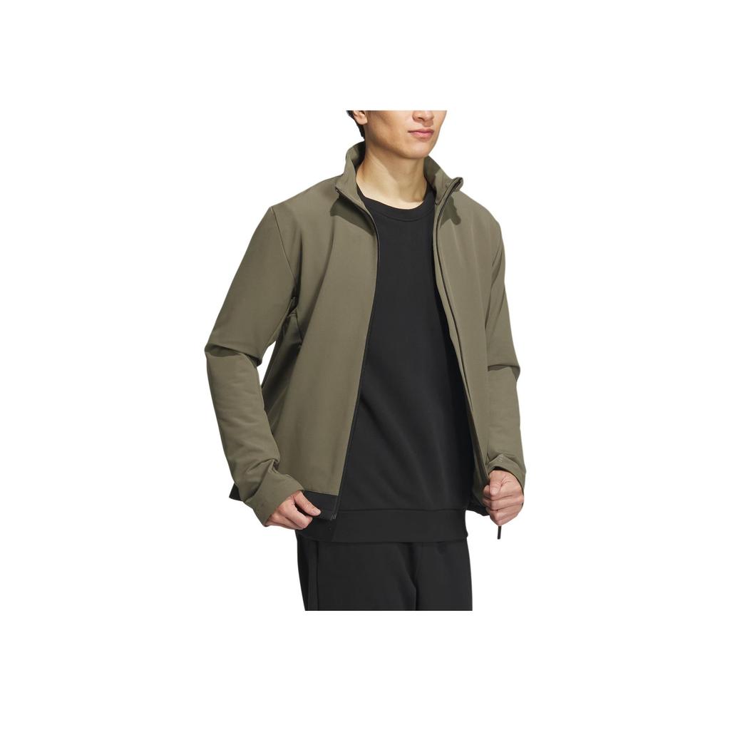 Adidas Logo Print Stand Collar Jacket Unisex Jacket Rock-Layer-Olive-Green HY4701