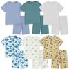 Kids Bamboo Fiber Pajama Set Short Sleeve and Shorts Soft Comfortable Breathable Summer Sleepwear