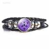 Naruto Inspired Sharingan Black Leather Men's Bracelet - Anime Gift
