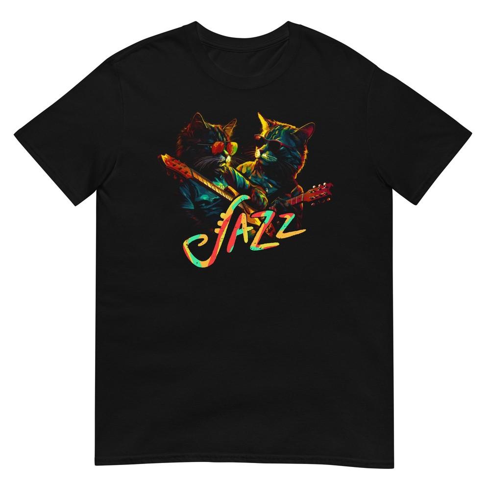 

Cat Tshirt Guitar Player Tee Kitty Cats Lover Pet TShirt Unisex Design Unisex T-Shirt XL
