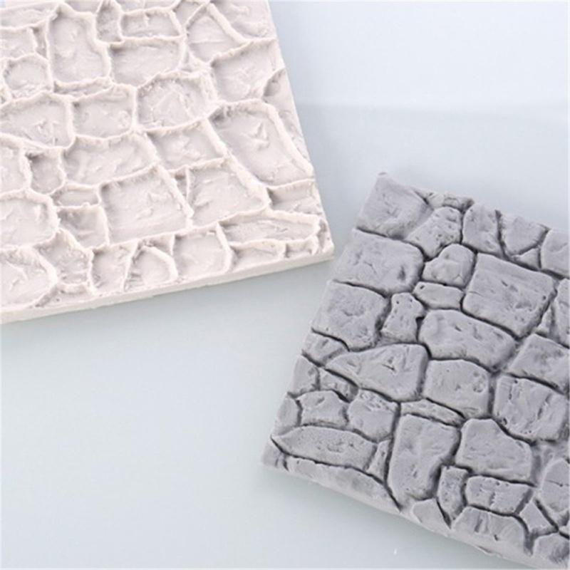 Cake Tools Dry Wall Silicone Mold Castle Stone Bark Fondant Cake Molds Mould Chocolate Kitchen Accessories