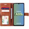 Coque pour Samsung Galaxy A05s - BOOLING - Marron - Semi-rigide - Synthécuir - Rabat