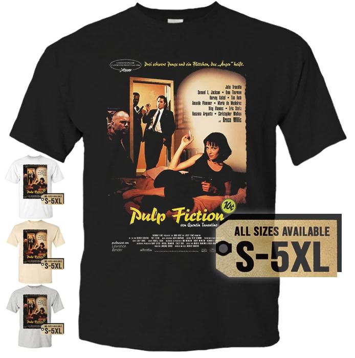 

PULP FICTION T shirt Tee V27 Movie Poster Vintage Natural Black White S to 5XL M