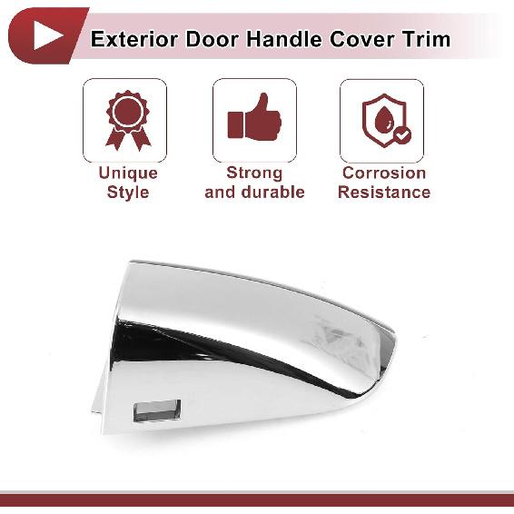 Front Left Exterior Door Handle Cover for Kia Optima 2016-2020 Door Handle Cover No.82652D4020 Grey ABS