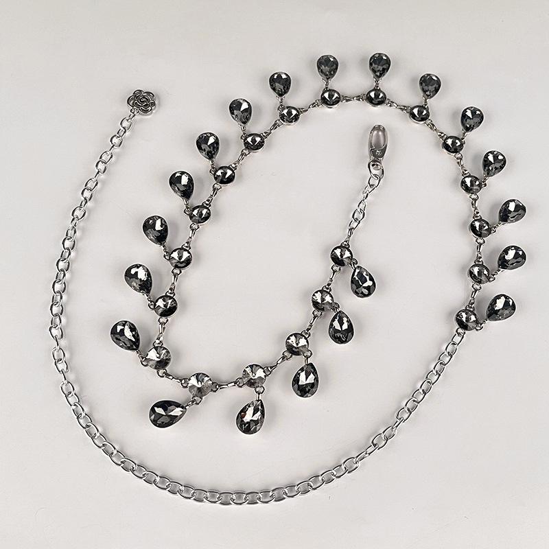 Belly Dance Waist Chain Accessories Skirt Fashionable Rhinestone Tassel High-end Crystal Metal Chain Belt for Women