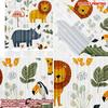 Set Of 2 Cartoon Animal Curtains Elephant Giraffe Lion Hippo Flamingo Toucan Crocodile Leaves Hearts Kids Room Decor Curtain Polyester Ideal For