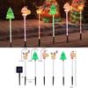 Solar Christmas Stake Lawn Decor with Santa Lights Waterproof Outdoor And Snowman Warm White LED