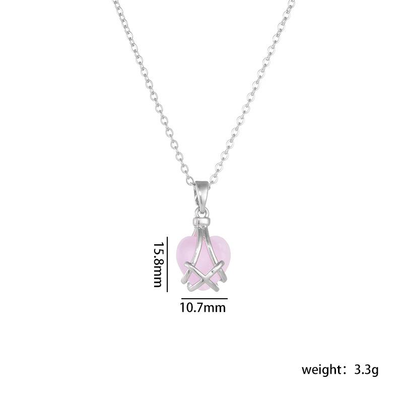 

Colorful Love Heart Pendant Necklaces for Women Girls Stainless Steel Chain Simple Sweet Jewelry Accessories Gifts for Lover