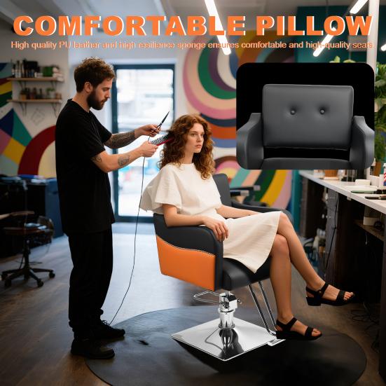 Styling Chair Hair Salon Chair, Stylist with Heavy Duty Hydraulic Pump, 360 Degrees Rolling Swivel Hairdressing Beauty Equipment, Max Load Weight 330