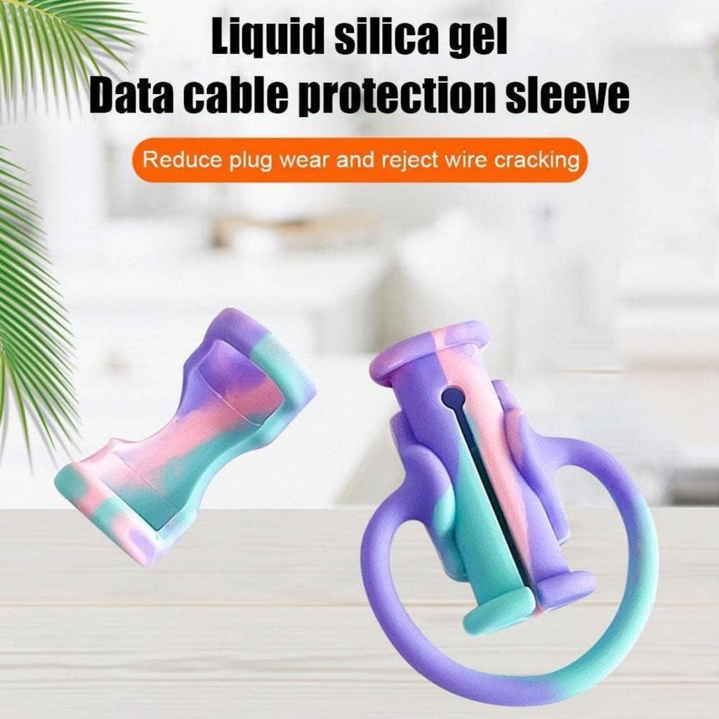 1 Stück 2-in-1 Datenkabel-Schutzhülle, Niedlicher Silikon-Datenkabelaufwickler, Universelle Mini-Datenkabel-Schutzhülle.