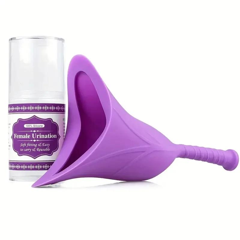 

Силиконовое устройство для мочеиспускания стоя для женщин Портативный женский писсуар Позволяет писать стоя Многоразовая женская воронка для питья для путешествий и улицы