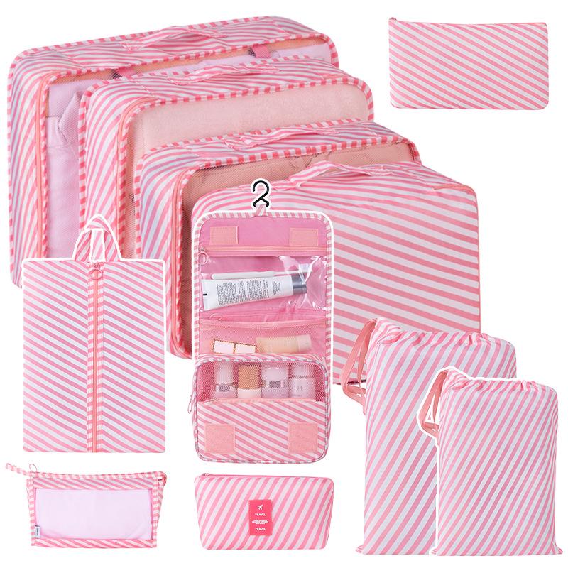 Eight-Piece Waterproof Travel Storage Bag Set for Business Trips - Large Capacity