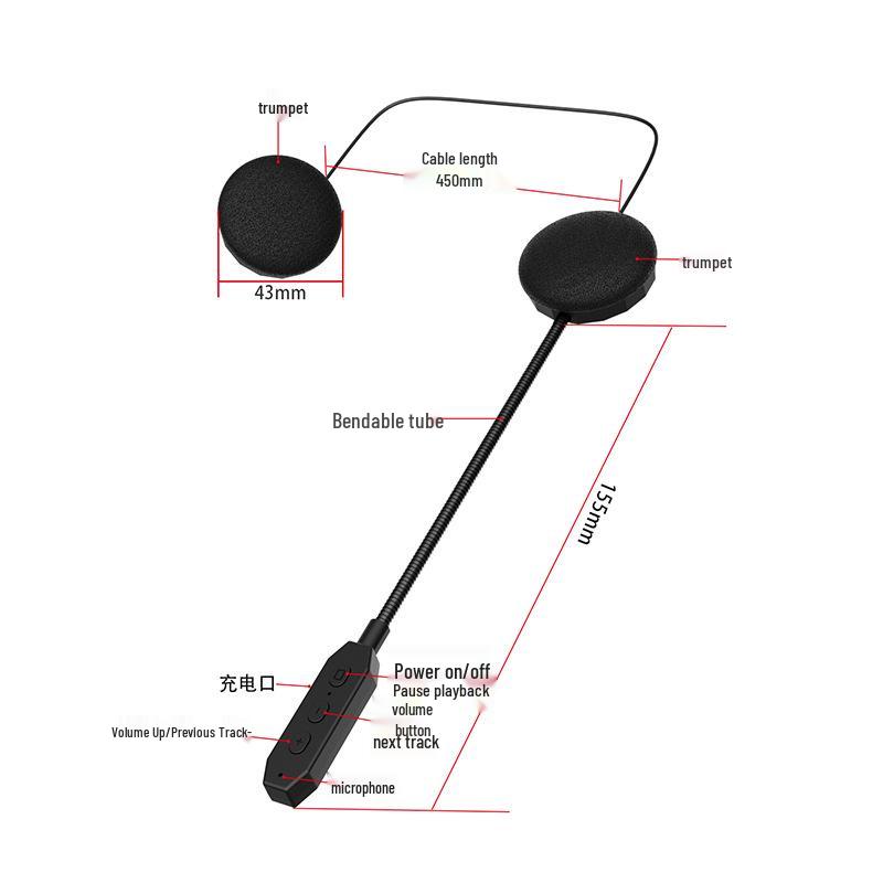 Bluetooth 5.3 Motorcycle Helmet Headset: HD Calls, Stereo Sound, Smart Noise Reduction