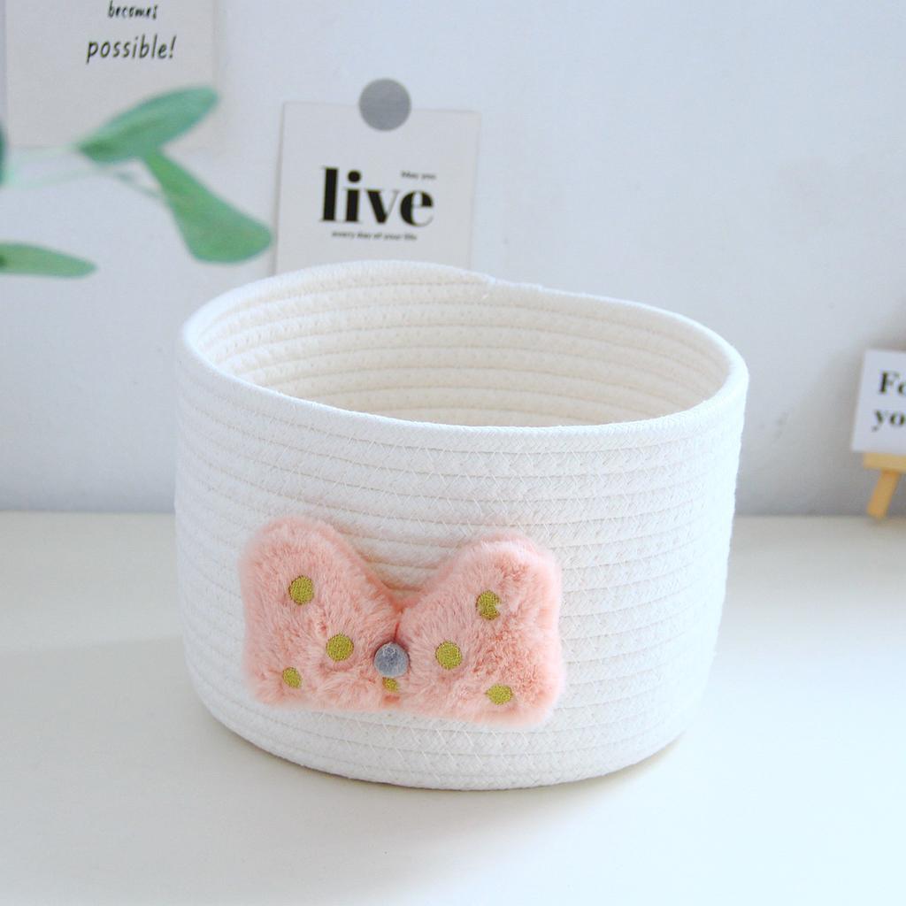 Handwoven Storage Basket - storage Organizer for Halloween and Christmas supplies - Decorative Bowknot Design,Multi-Purpose Bin