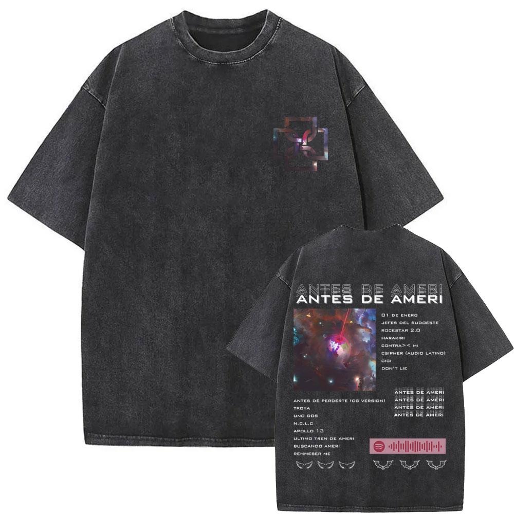 Washed Vintage Rapper Duki ADA Tour  T Shirt Mens Hip Hop Oversized Short Sleeve Tshirt Men Fashion High Quality Streetwear