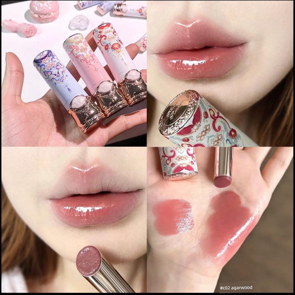 Flower Knows Butterfly Cloud Shoulder Solid Lip Glaze with a Film-Forming Mirror-Like Shine, Lightweight and Natural, Long-Lasting Color Lock