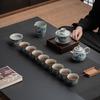 Ru Kiln Ceramic Hand-Painted Landscape Gaiwan & Teapot Tea Set