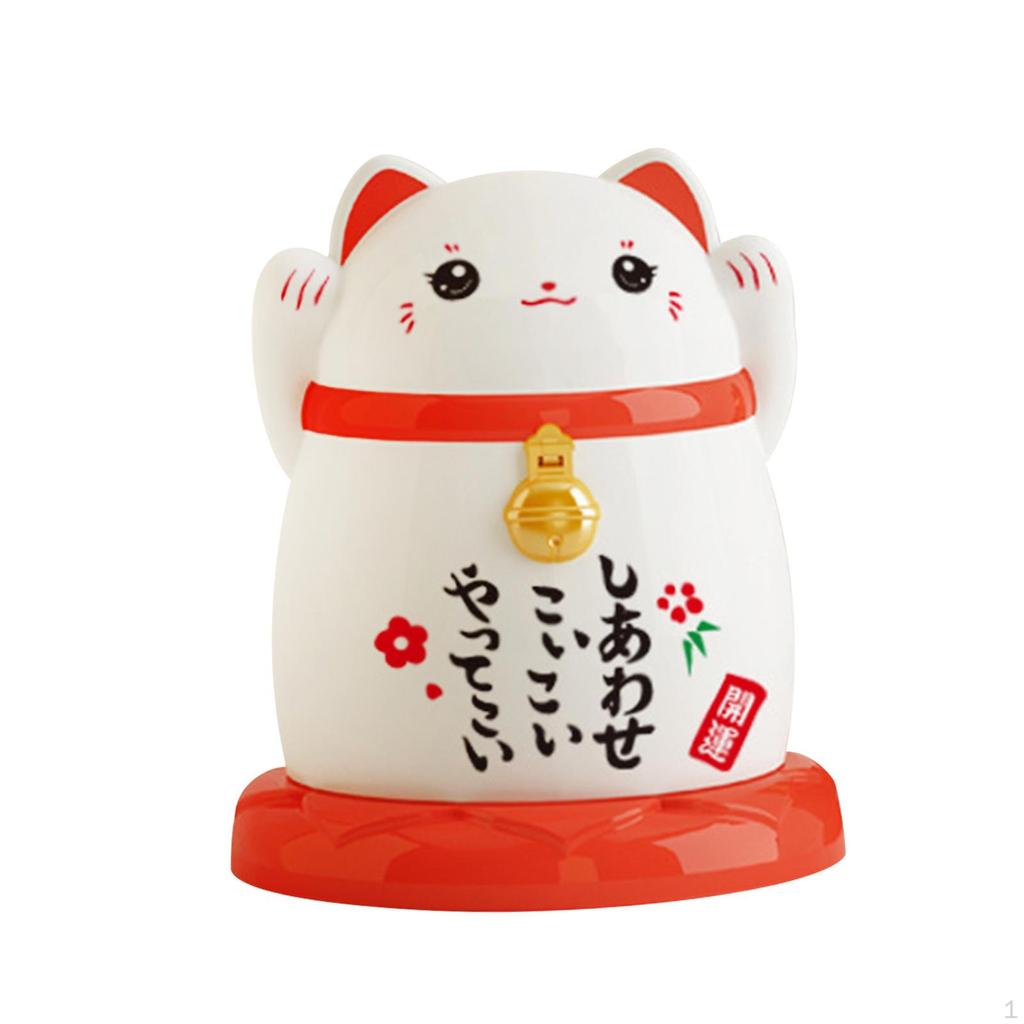 Cotton Swab Storage Case featuring China Lucky Cat Toothpick Holder for Home