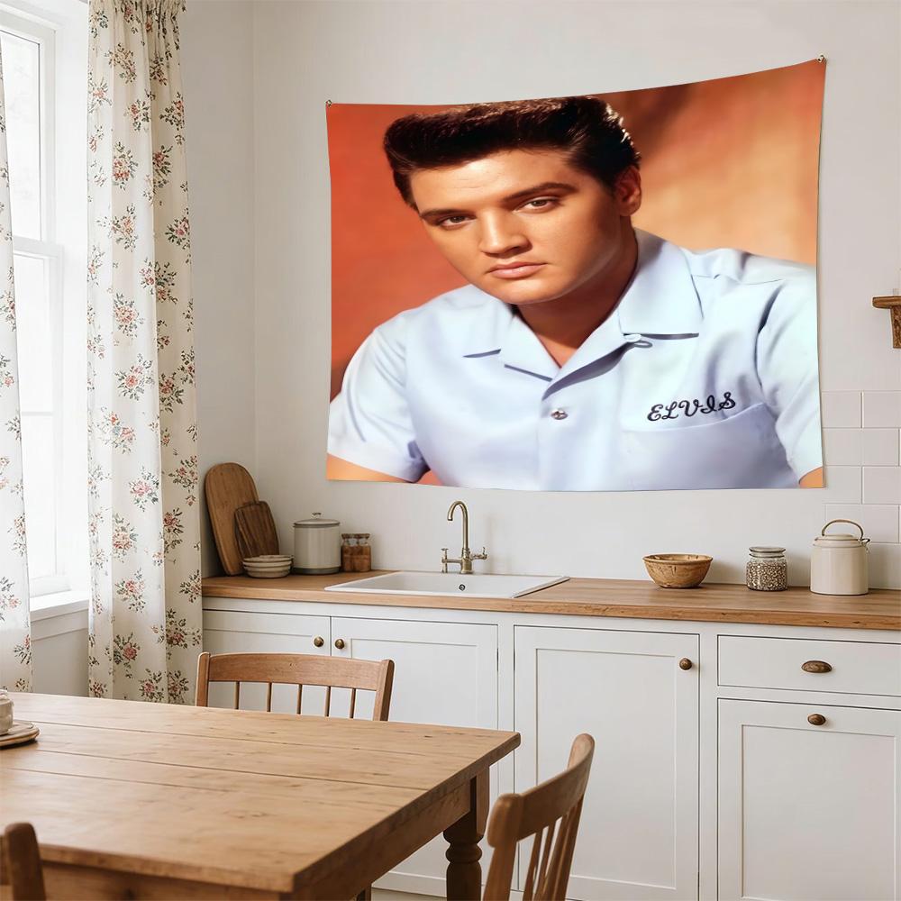 Glass Elvis Tribute Decorative Wall-Hanging Tapestry, Home Ornament for Living Room,Dorm and Fan Parties,Multi-style,celebrities,cartoons,music,sports