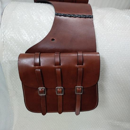 New Western Horse Leather Simple Saddle Bag Genuine Saddle Bag for Horse .