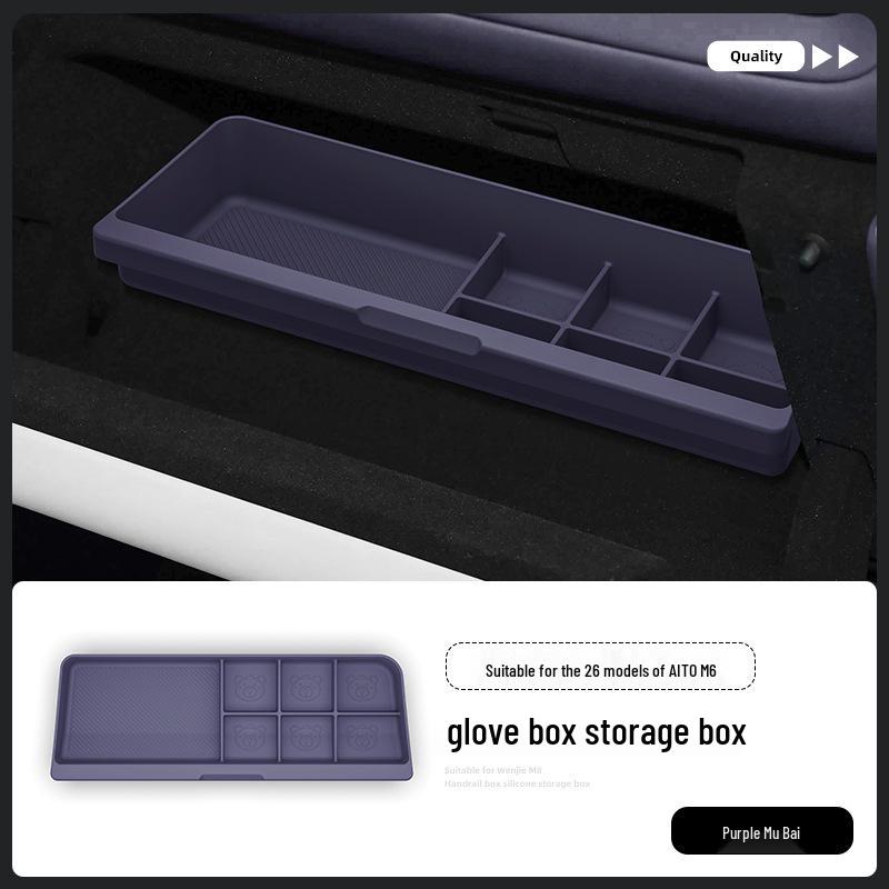 Fits 26 AITO M6 Models: Multi-functional Glove Box Organizer for Car Interior.