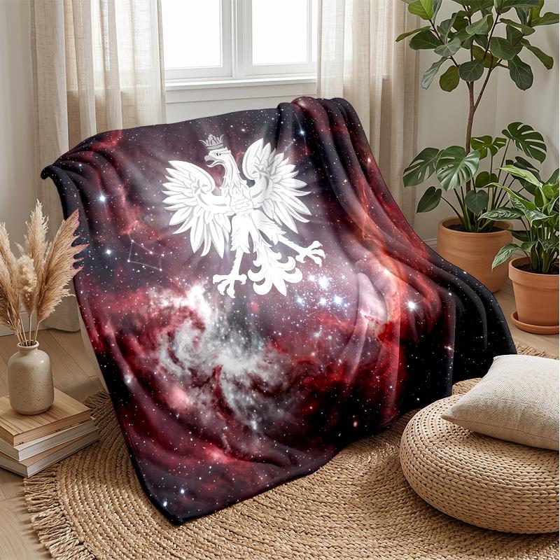 Poland Football Printed Flannel Blanket Skin Friendly Warm Decorative Throw for Indoor Couch Bed Daily Use