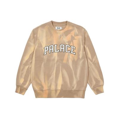 Palace Bluza sportowa unisex z okrągłym dekoltem i napisem Try-Dye, beżowa P20CS014