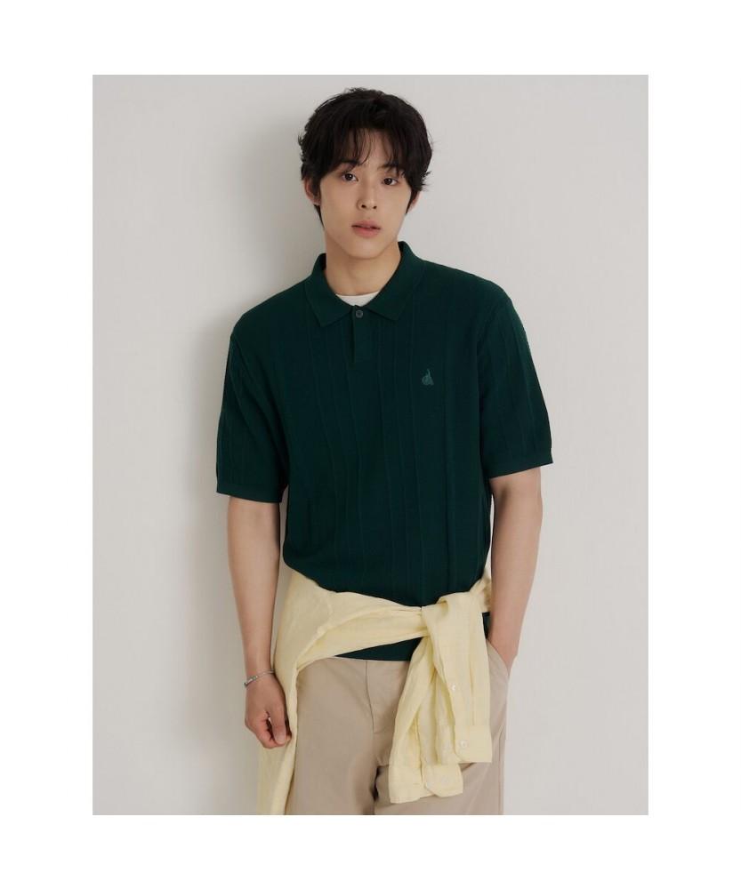 Binpolmen Mini Cable Collar Neck Knit Green