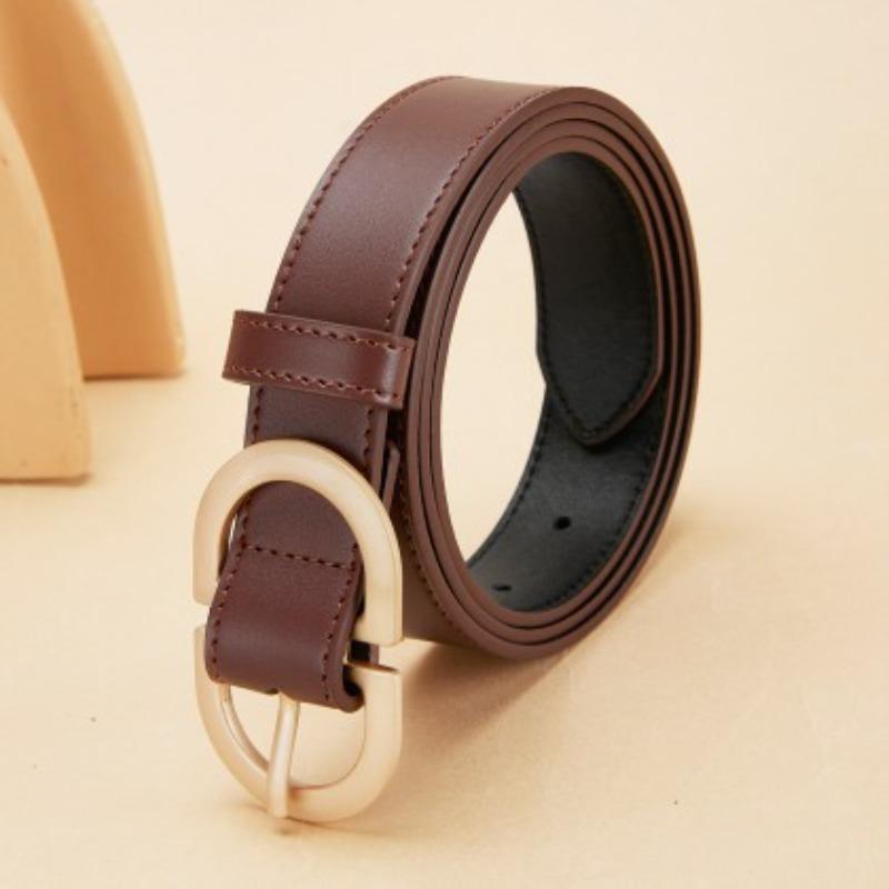 

Women S Leather Belt Trendy Versatile Belt Alphabet Pin Buckle Jeans High-End Belt Women 105cm коричневый