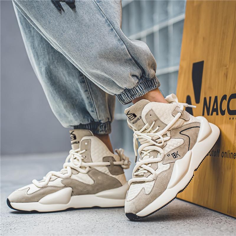 Hot sale Vintage Brown Men Fashion Sneakers 2024 Quality Men's High top Shoes Sneakers Designer Platform Sneakers Men zapatillas
