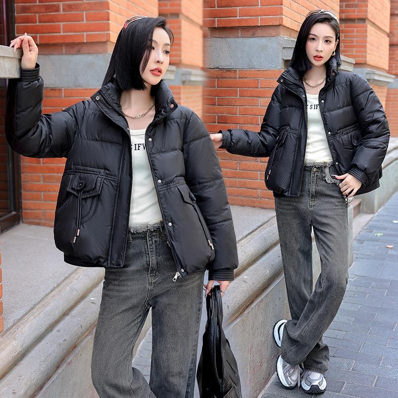 Winter New Down Cotton Clothes Women's Short Stand-up Collar Small Thickened Fashion Coat Bread Cotton-padded Clothes