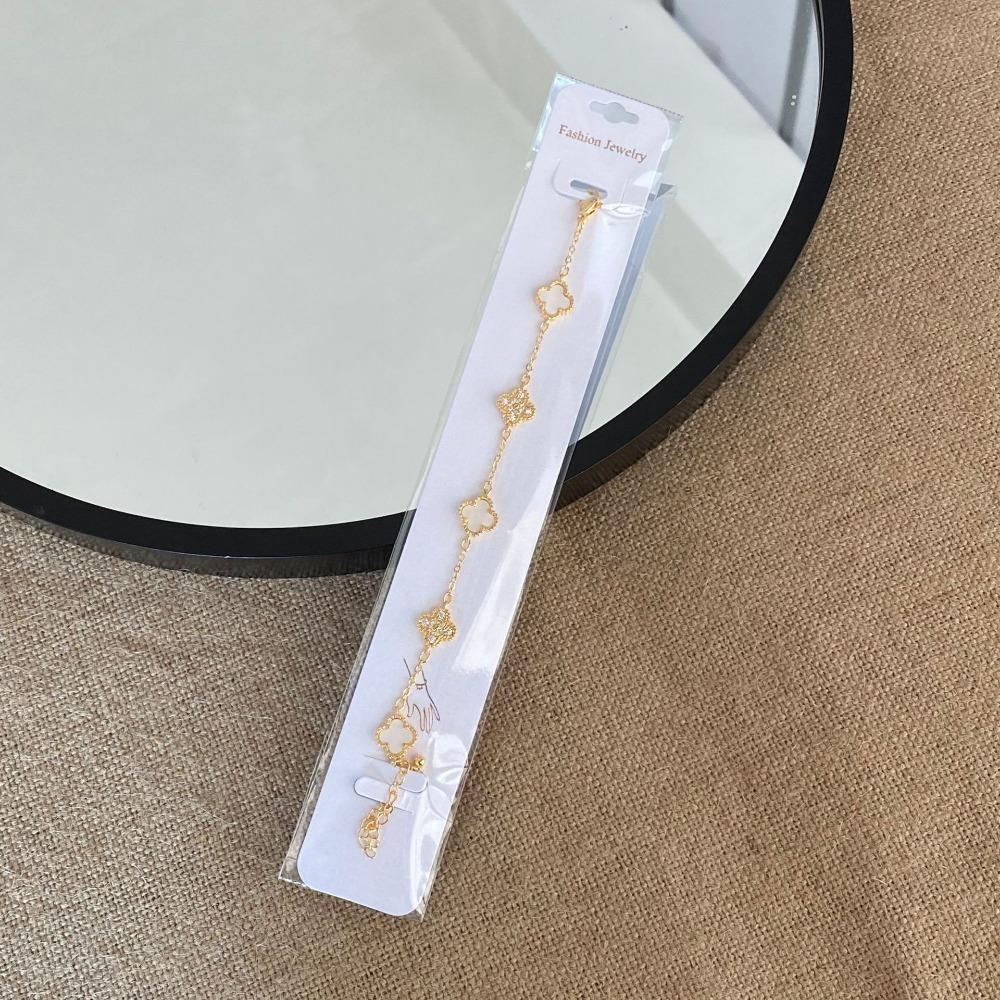 10mm Four-Leaf Clover Five-Flower Bracelet Luxury Mother-of-Pearl and Zircon Bracelet for Women