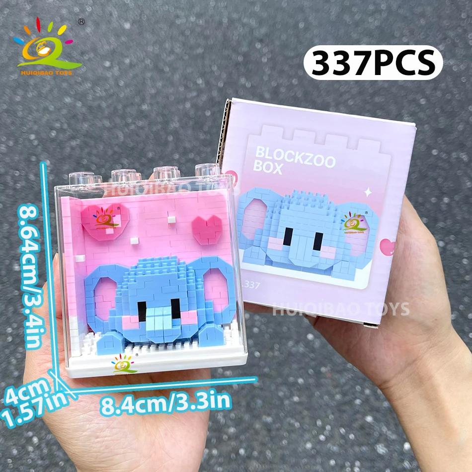 HUIQIBAO Dětský Mini Vánoční Stromeček Model Santa Clause Micro Kostky Stavebnice Město DIY ZOO Vitríny se Zvířaty Hračky Dárek