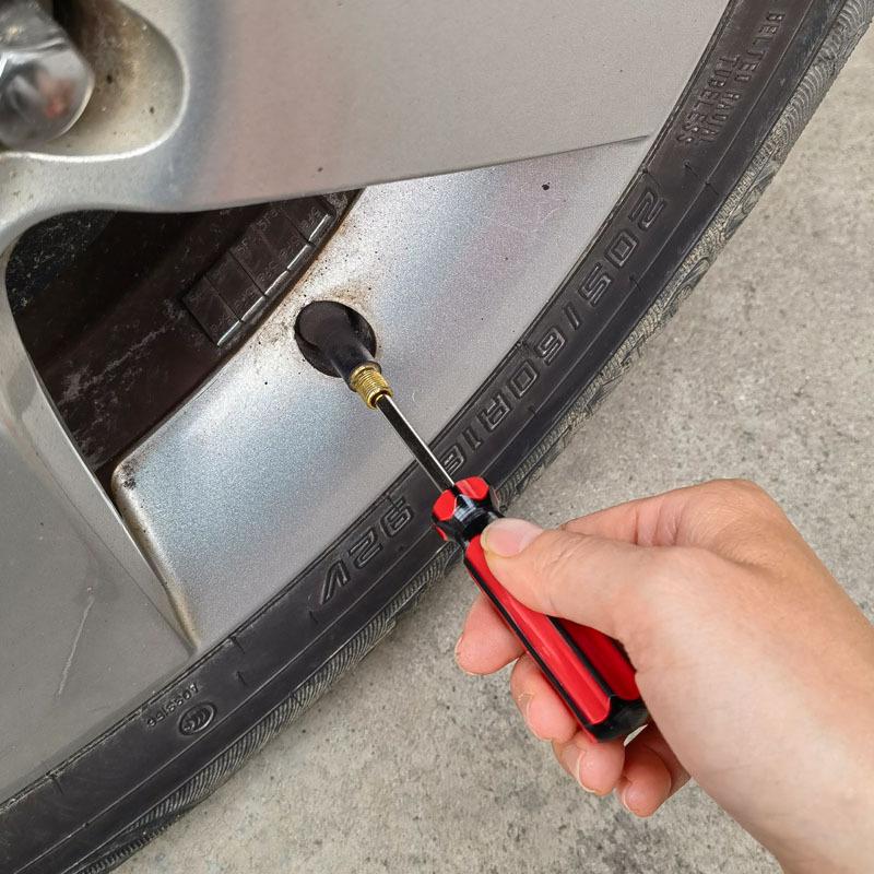 Car Valve Core Remover and Repair Tool with Single Head Wrench