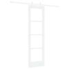 Sliding Door White 61 X 198.5 Cm Solid Pine Wood and Glass