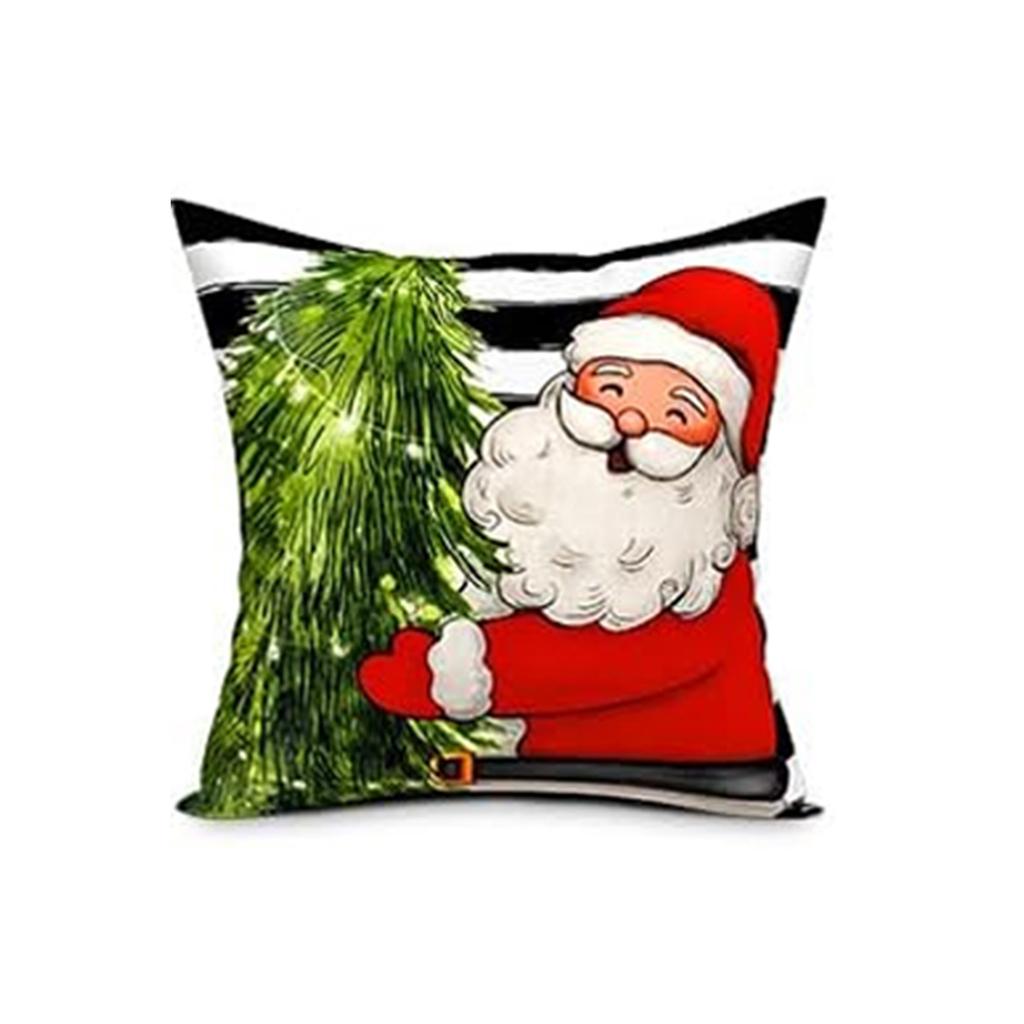 Christmas Home Double-sided Printed Santa Claus Sofa Pillow Cushion Covers Available for Variety