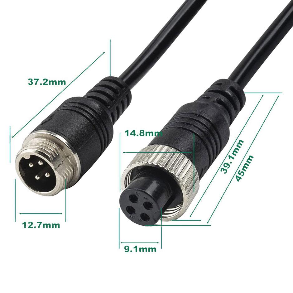 Universal trailer reversing image aviation line double shield extension line vehicle-mounted monitoring connection line cold-res