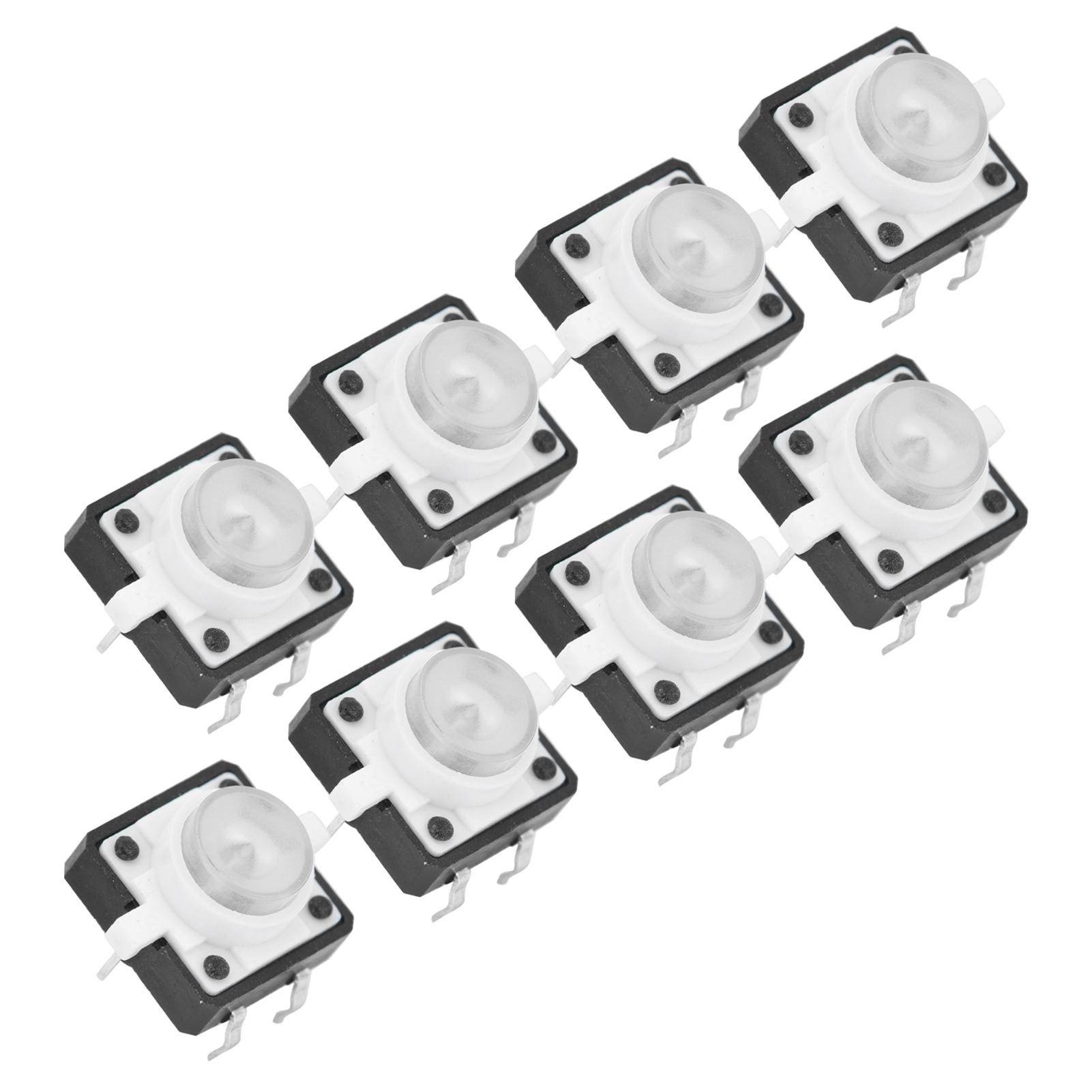 

20 шт. 12x12x7,3 мм Тактова кнопка перемикач LED Миттєвий Тактова кнопка перемикачБілий