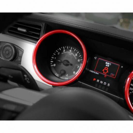 Dashboard Panel Decor Ring Cover Trim For Ford Mustang 2015- Red Accessories