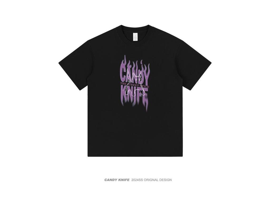 American High Street Hip Hop Graphic Tee - Loose, Pure Cotton, Comfortable